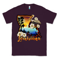 Plum louisiana  sunset map magnolia Classic Tee - BarkalooDesign
