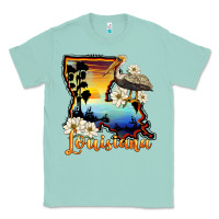 Seafoam louisiana  sunset map magnolia Classic Tee - BarkalooDesign
