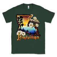 Sports Green louisiana  sunset map magnolia Classic Tee - BarkalooDesign