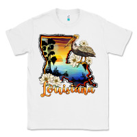 White louisiana  sunset map magnolia Classic Tee - BarkalooDesign