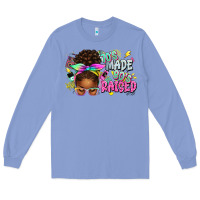 Colony Blue 70's made 80's raised afro messy bun Long Sleeve Tee - texasbilliewilder
