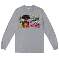 Heather Grey 70's made 80's raised afro messy bun Long Sleeve Tee - texasbilliewilder