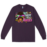 Plum 70's made 80's raised afro messy bun Long Sleeve Tee - texasbilliewilder