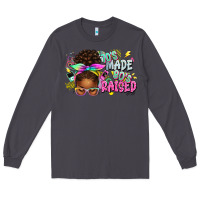 Smoke 70's made 80's raised afro messy bun Long Sleeve Tee - texasbilliewilder