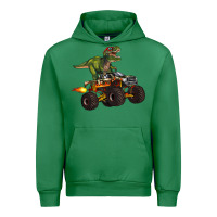 Emerald monster truck and t rex dinosaur Urban Hoodie - Artiststas