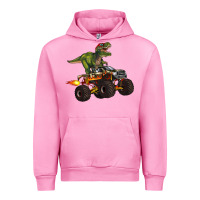 Fuchsia Pink monster truck and t rex dinosaur Urban Hoodie - Artiststas