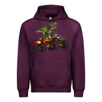 Mauve Wine monster truck and t rex dinosaur Urban Hoodie - Artiststas