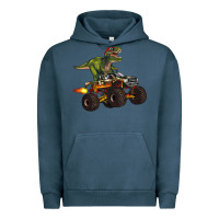 Pigment Midnight Navy monster truck and t rex dinosaur Urban Hoodie - Artiststas