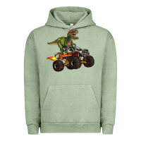 Pigment Oil Green monster truck and t rex dinosaur Urban Hoodie - Artiststas