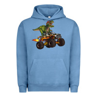 Pigment Pebble Blue monster truck and t rex dinosaur Urban Hoodie - Artiststas
