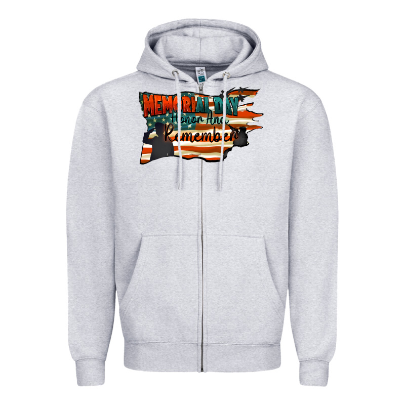 Memorial Day Honor And Remember Zipper Hoodie by FaDigitalArtStudio | Teevron