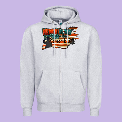 Memorial Day Honor And Remember Zipper Hoodie Designed By Fadigitalartstudio