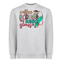 Heather Grey coffee scrubs and rubber gloves Heavyweight Sweatshirt - CowGirlArtShop