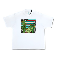 White cactus cowhide coaster Urban Heavy Tee - JahusDesignShop