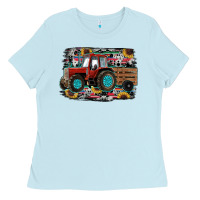 Baby Blue western tracktor Ladies Tee - RanaPortraitStore
