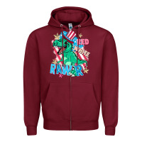 Burgundy Red white rawr Zipper Hoodie - FaDigitalArtStudio