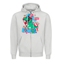 Dove Grey Red white rawr Zipper Hoodie - FaDigitalArtStudio