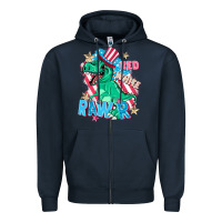 Navy Red white rawr Zipper Hoodie - FaDigitalArtStudio