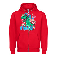 Red Red white rawr Zipper Hoodie - FaDigitalArtStudio