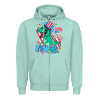 Seafoam Red white rawr Zipper Hoodie - FaDigitalArtStudio