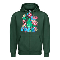 Sports Green Red white rawr Zipper Hoodie - FaDigitalArtStudio