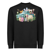 Black Easter truck farm animals Easter Day Heavyweight Sweatshirt - HowdyJamesFarm