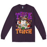Plum Trick or teach Halloween Long Sleeve Tee - NancyCooperArtShop