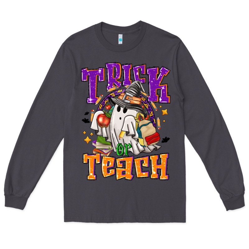 Trick Or Teach Halloween Long Sleeve Tee by NancyCooperArtShop | Teevron