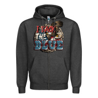 Charcoal Heather I back the blue Zipper Hoodie - FaDigitalArtStudio