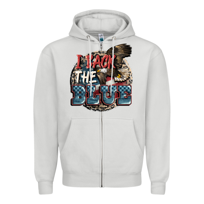 I Back The Blue Zipper Hoodie by FaDigitalArtStudio | Teevron