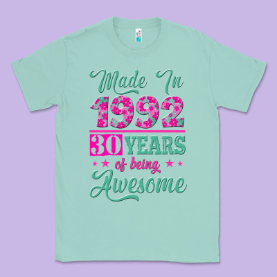 Made In 1992, 30 Years Of Being Awesome Classic Tee Designed By Jasminsmagicworld