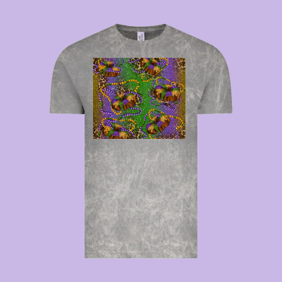 Mardi Gras King Cake Leopard Vintage Tee Designed By Ranaportraitstore
