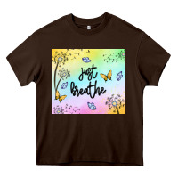 Chocolate Brown just breathe Heavy Core Tee - MaliasSmallBusiness