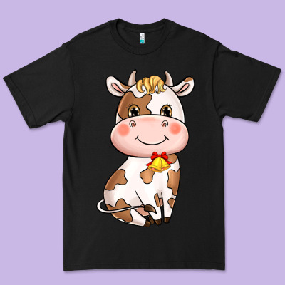 Cartoon Cow Premium Tee Designed By Nancycooperartshop