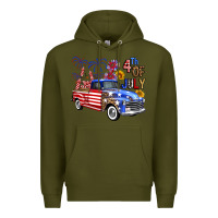 Army Green Western Truck Fourth Of July America Premium Hoodie - FaDigitalArtStudio