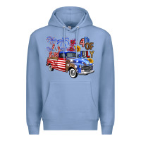 Colony Blue Western Truck Fourth Of July America Premium Hoodie - FaDigitalArtStudio