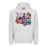 Dove Grey Western Truck Fourth Of July America Premium Hoodie - FaDigitalArtStudio