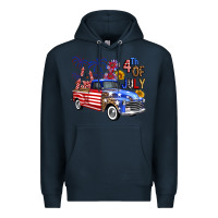 Navy Western Truck Fourth Of July America Premium Hoodie - FaDigitalArtStudio