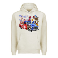 Oatmeal Heather Western Truck Fourth Of July America Premium Hoodie - FaDigitalArtStudio