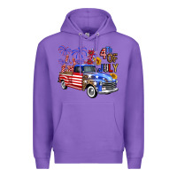 Purple Western Truck Fourth Of July America Premium Hoodie - FaDigitalArtStudio