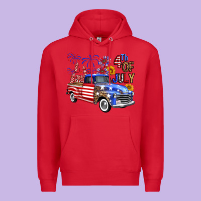 Western Truck Fourth Of July America Premium Hoodie Designed By Fadigitalartstudio
