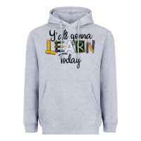 Heather Grey Y'all Gonna Learn Today Heavyweight Hoodie - LillyAllenDesigns