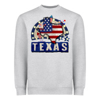 Heather Grey texas 4th of july Heavyweight Sweatshirt - CowGirlArtShop