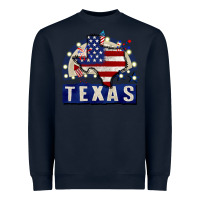 Navy texas 4th of july Heavyweight Sweatshirt - CowGirlArtShop