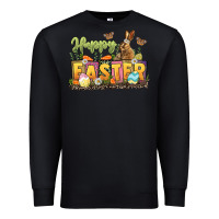 Black Happy Easter Premium Sweatshirt - LillyAllenDesigns
