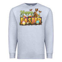 Heather Grey Happy Easter Premium Sweatshirt - LillyAllenDesigns
