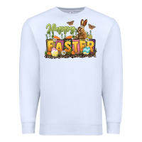 White Happy Easter Premium Sweatshirt - LillyAllenDesigns