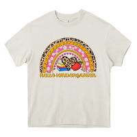 Cream back to school rainbow hello kindergarten Heavy Core Tee - AdoDesignShop