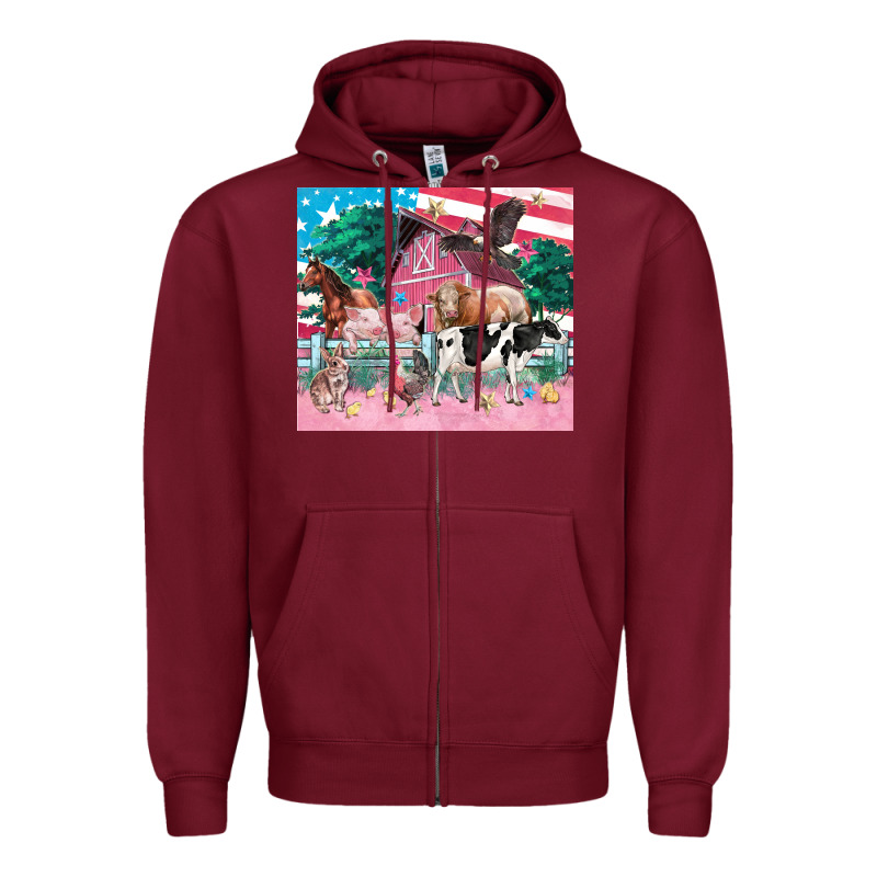American Farm Animals Tumbler 4th Of July Zipper Hoodie by FaDigitalArtStudio | Teevron