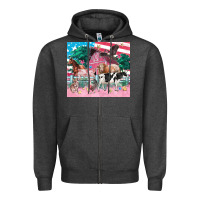 Charcoal Heather American farm animals tumbler 4th of july Zipper Hoodie - FaDigitalArtStudio